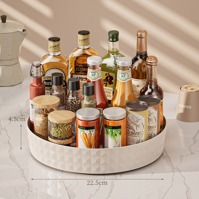Kitchen shelf multifunctional rotary storage box seasoning storage rack seasoning storage box fruit bowl Save space