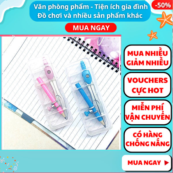 Bộ compa kèm bút chì loại tốt giá rẻ mẫu 90179 - compa học sinh - dụng cụ học tập - dụng cụ học sinh - đồ dùng học tập - Nguyễn Thùy Store
