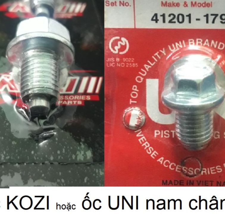 [HCM]Ốc nhớt kozi/UNI ốc xả nhớt nam châm kozi dùng đc mọi loại xe honda và yamaha