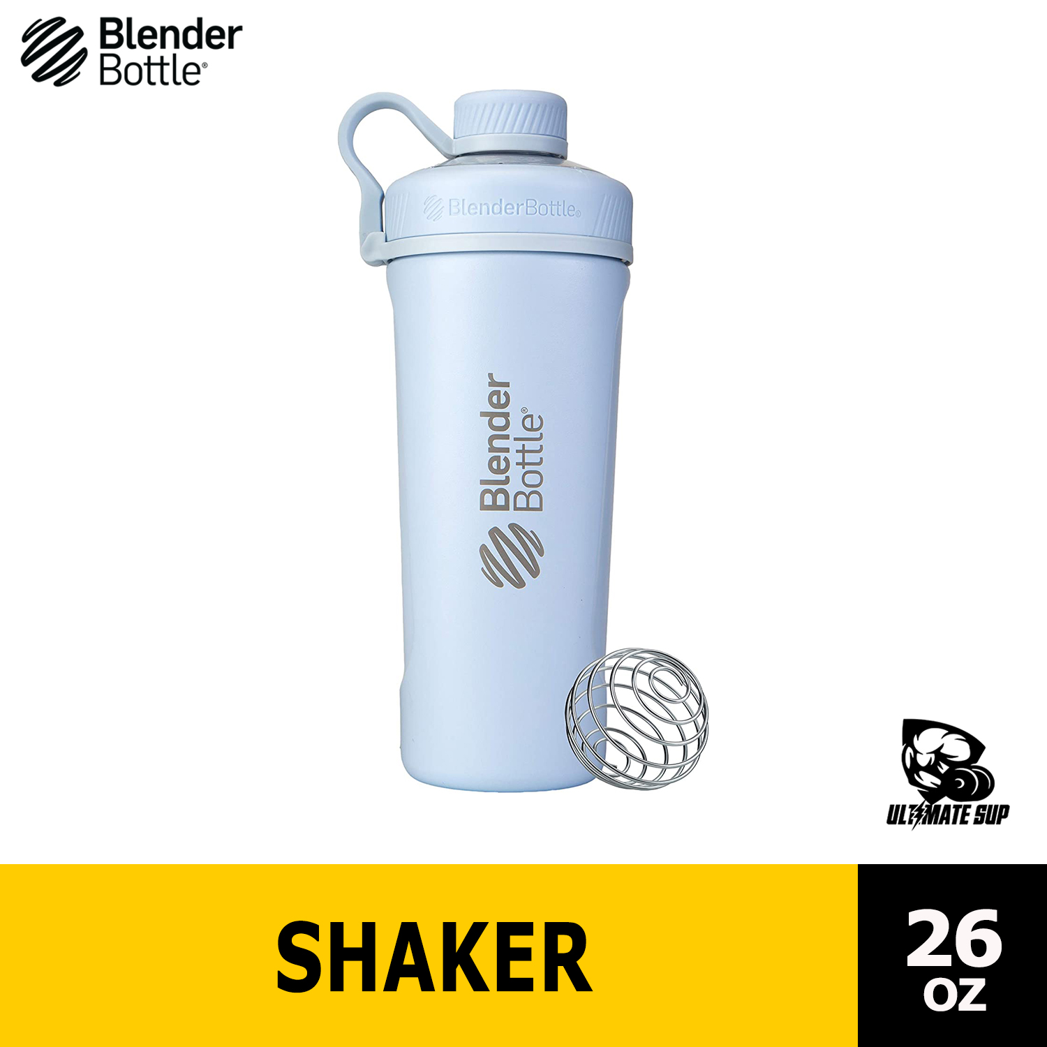 Blender Bottle BlenderBottle Radian Insulated Stainless Steel Shaker  Bottle, 26- Ounce, Arctic Blue