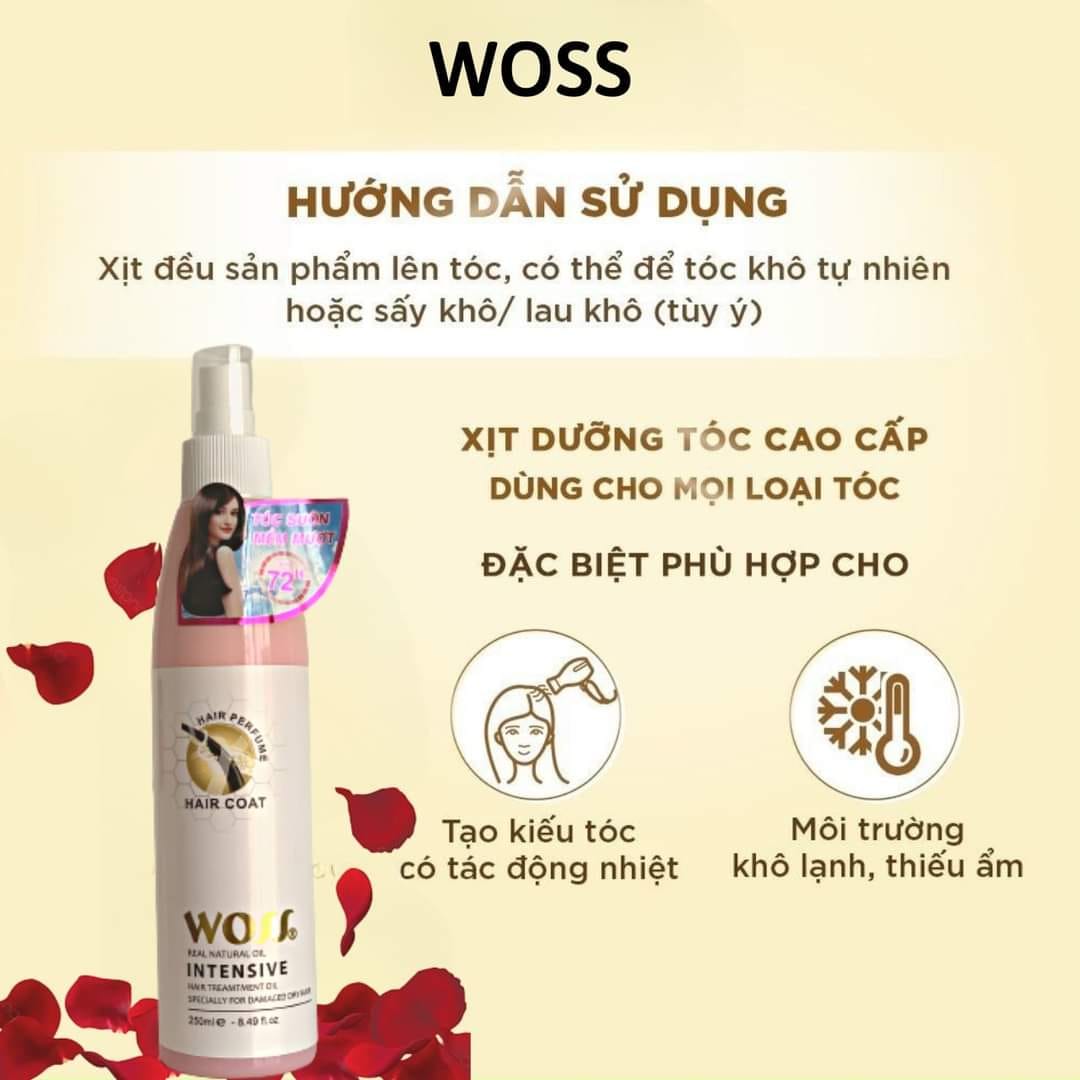 Nước xịt dưỡng bóng tóc Woss 250ml