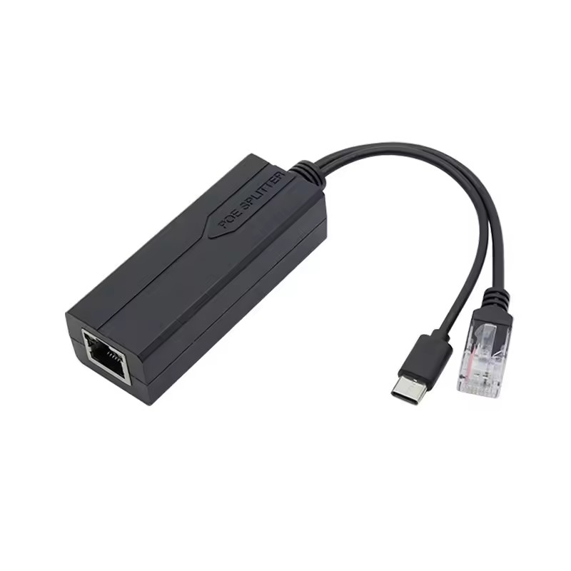 POE Splitter 48V to 5V USB tpye-C 100Mbps and1000Mbps Gigabit POE ...