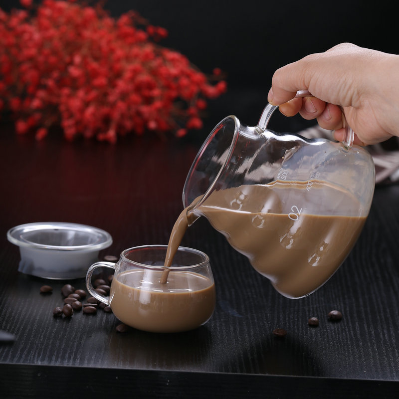 Bình đựng trà. cà phê thủy tinh 600ml có nắp đậy  Dụng cụ pha chế