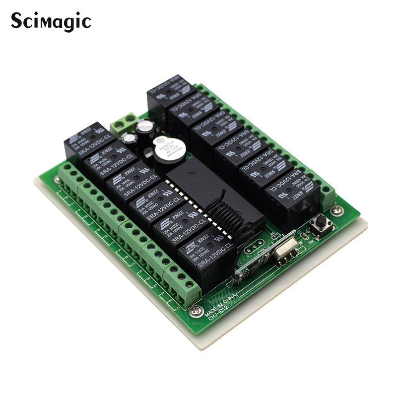 Dc 12v 24v 12 Channel Relay Module Wireless Rf Remote Control Switch ...