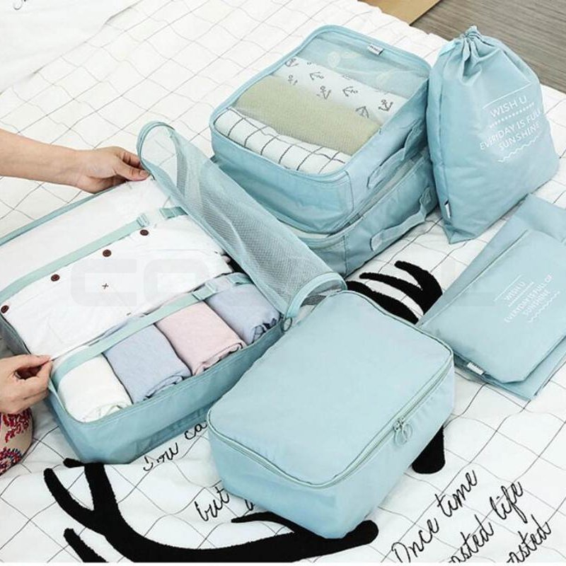 7pcs/set Travel Storage Bag Set Luggage Divider Container Travel Suitcase  Organizer Clothes Pouch Storage Case - AliExpress