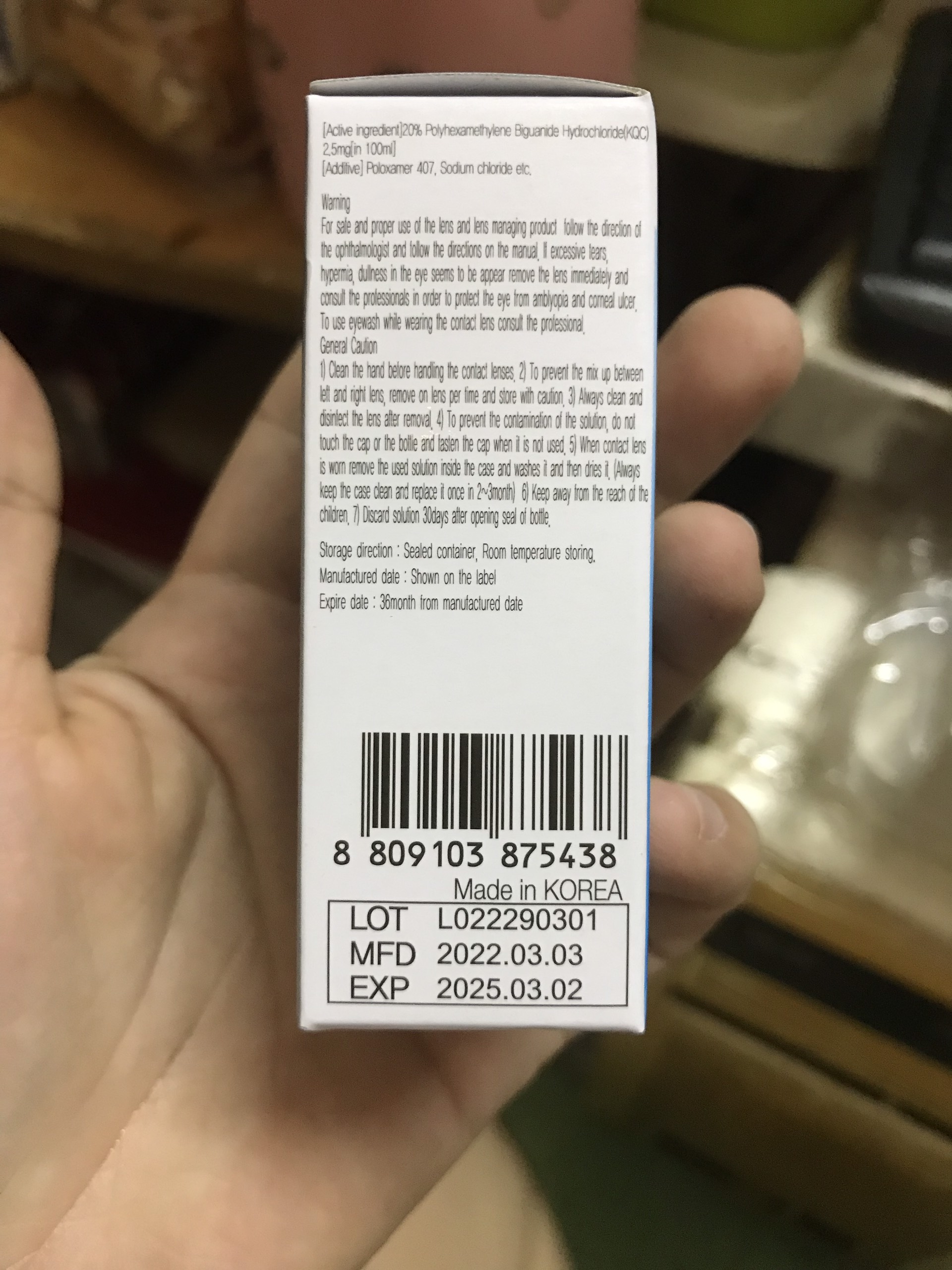 Nước nhỏ mắt B5 dành cho lens (kính áp tròng) hàng Korea