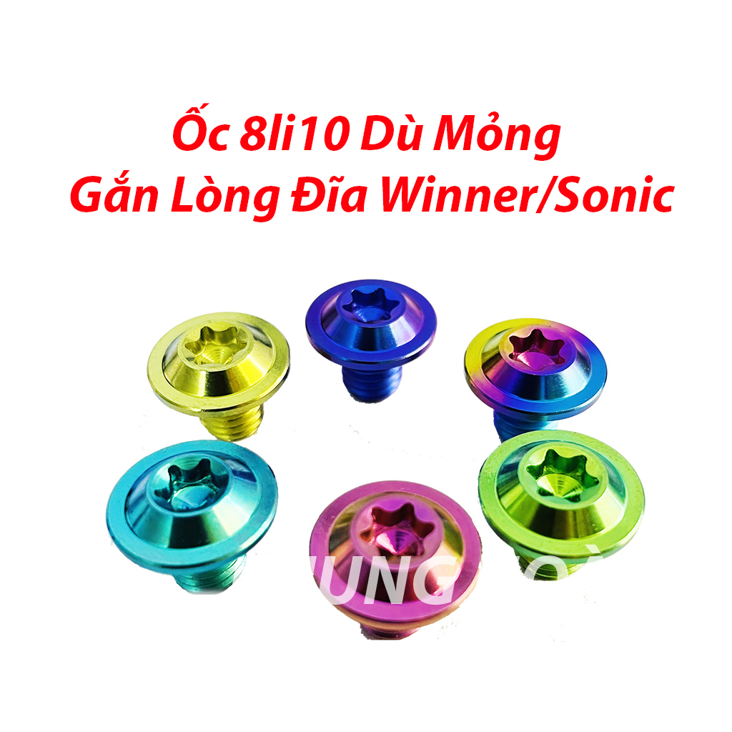 [HCM]Ốc Lòng Đĩa 8li10 Dù Mỏng Titanium GR5 Cho Các Dòng Xe Winne-Sonic