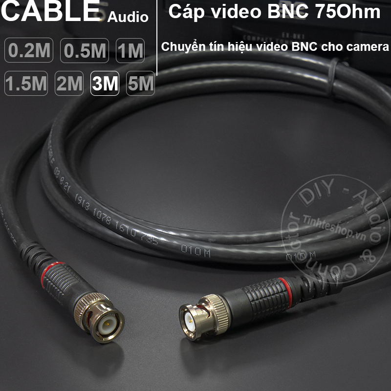 BNC male cable DIY 0.2M to 10M 75Ohm