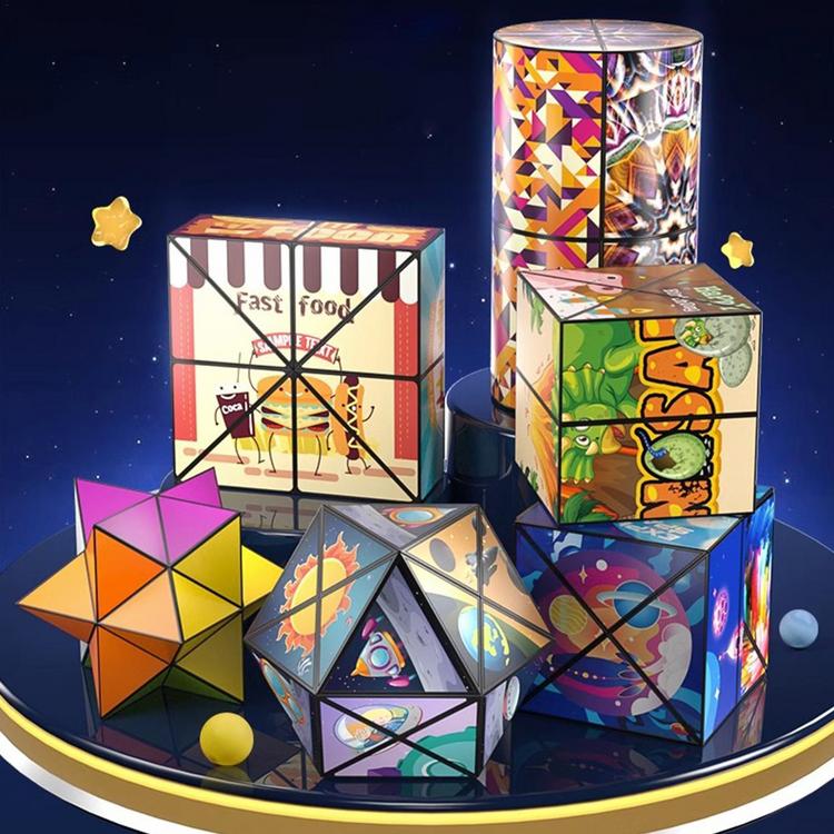 Magic Cube Shape Shifting Magic Fidget Cubes Puzzle Portable Shape Shifting Cube Fidget Cube Sensory Toys for Kids typical