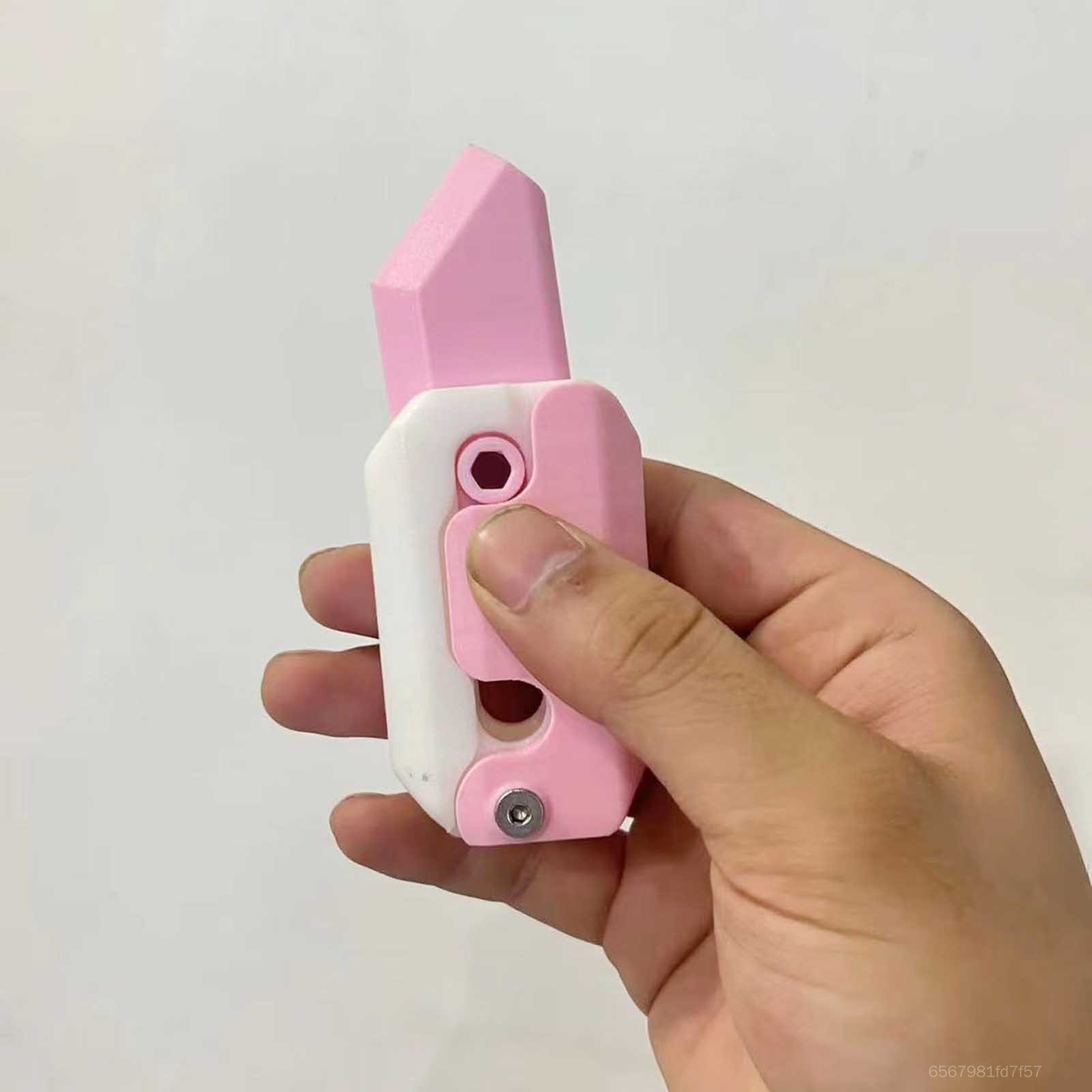 3D Gravity Knife Carrot Knife Decompression Toy Plastic EDC Fidget Toys Decompression Sensory Toys for Kids Adults Push Card Small Toy BI-MY