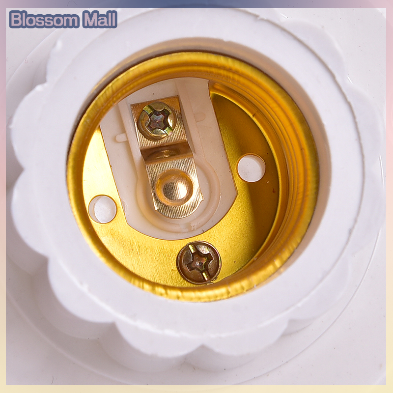 [Blossom] E27 LED Light Bulb Holder Round Socket E27 Base Hanging Lamp Socket Screw Base