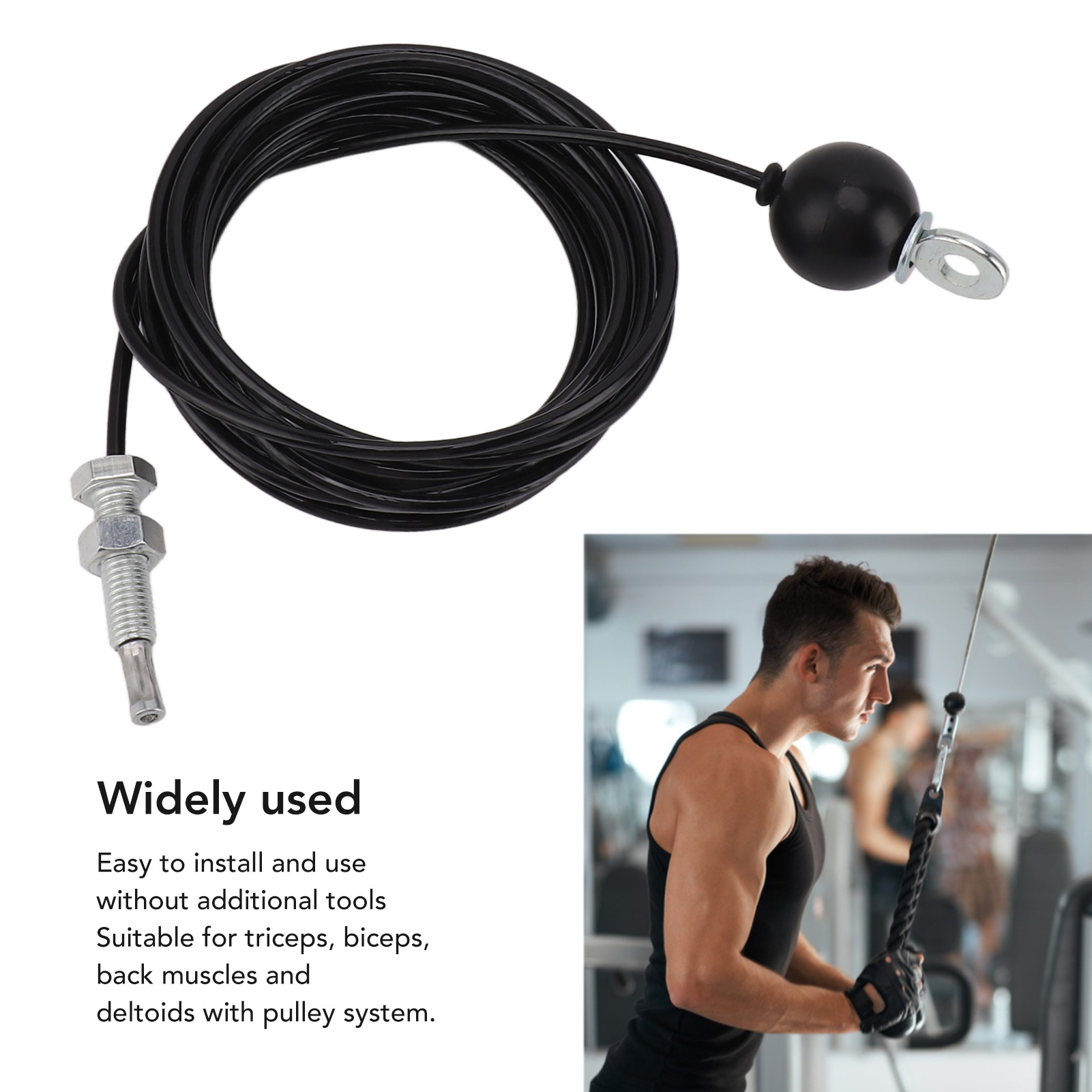 [Lightnice] Pulley Cable Heavy Duty Fitness Pulley System Cable Adjustable  Steel Wire Rope For Gym Home Exercise