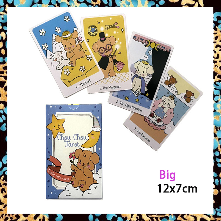 Chou Chou Tarot Card | with Paper Guidebook | Standard Big Size 12x7cm | Divination Cards | Fortune Telling Game