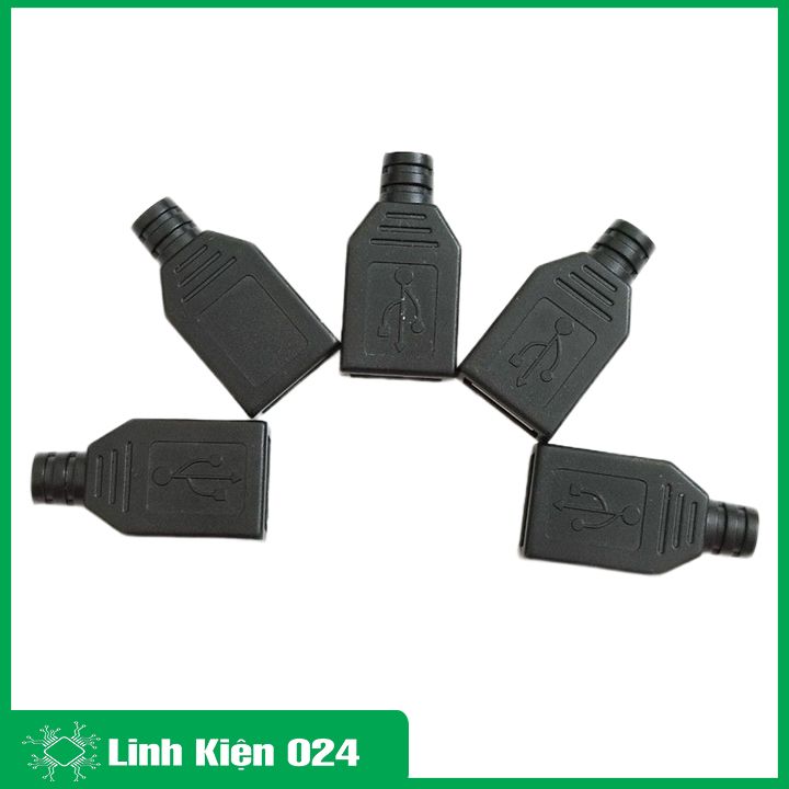 Đầu Jack cổng USB A cái 4P kèm vỏ