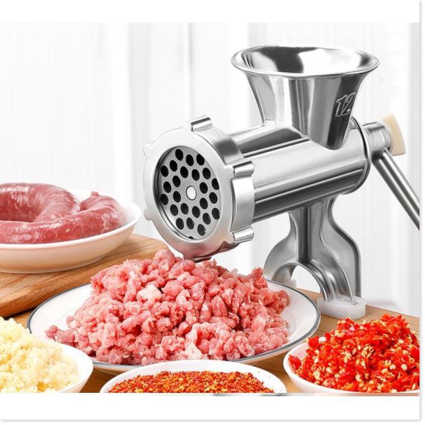 Máy xay thịt bằng tay inox( máy xay inox có cáng )