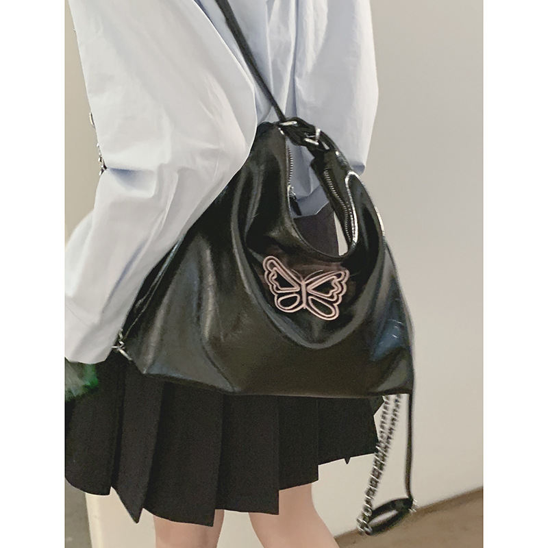 NALLCHEER Korean embroidered butterfly backpack New chain backpack Students attend class with large capacity handbags