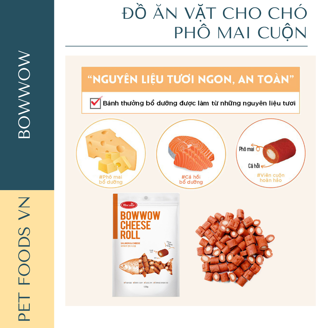 Phô mai cuộn cho chó BOWWOW 120g