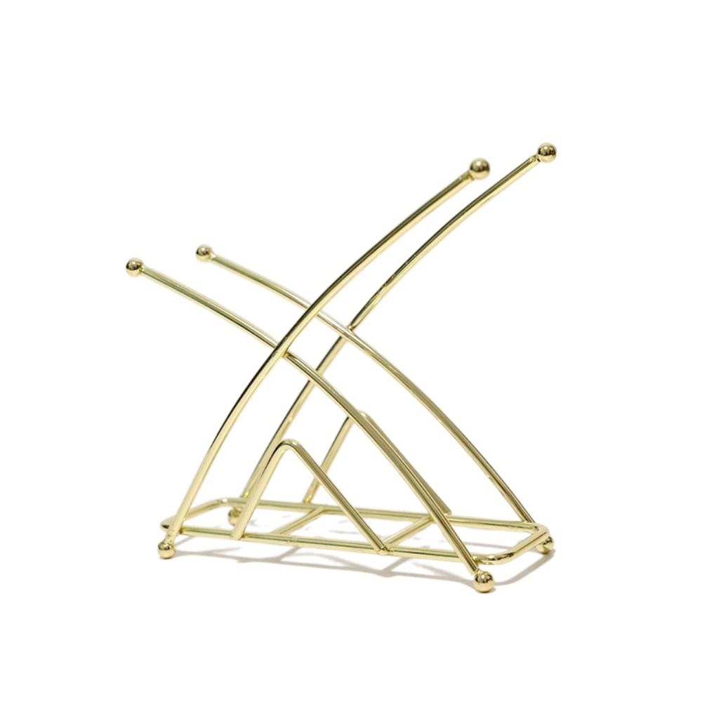 ENOKI Tam giác Hộp đựng khăn ăn Vàng Sắt rèn Hộp đựng khăn giấy Dọc Tinh tế Kẹp khăn giấy bàn