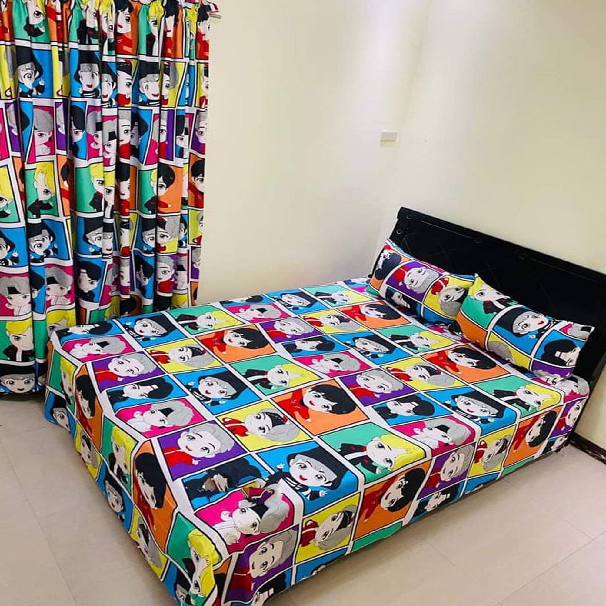 4in1 BTS Double Fitted Bed Sheet 