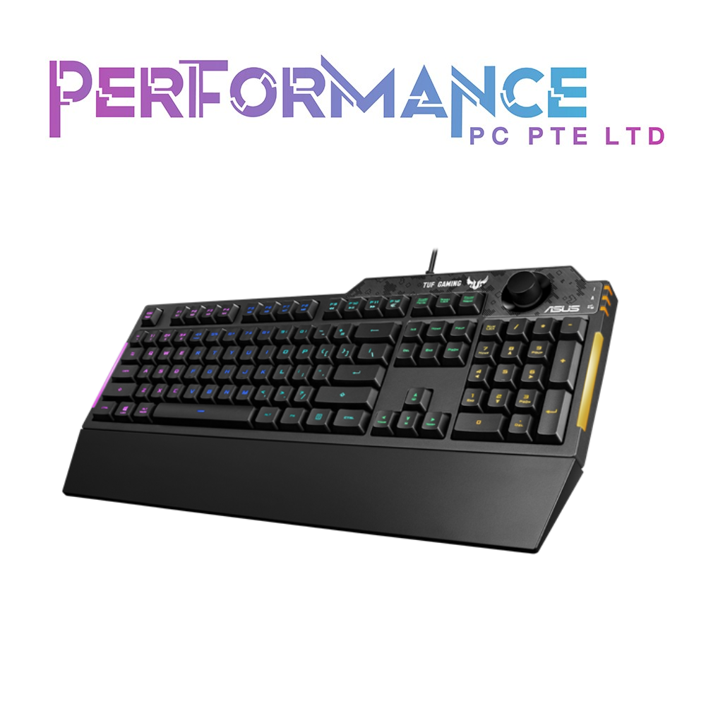 ASUS TUF Gaming K1 RGB keyboard with dedicated volume knob, spillresistance, side light bar and