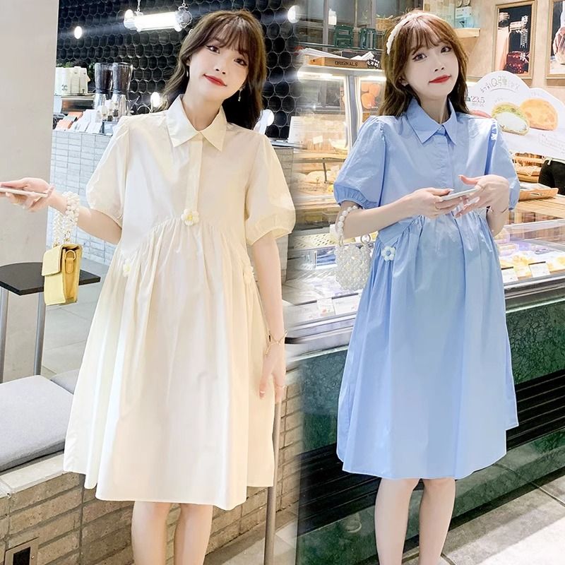 Maternity Dress Korean Plus Size Fashion Sweet Cute Pregnant Women