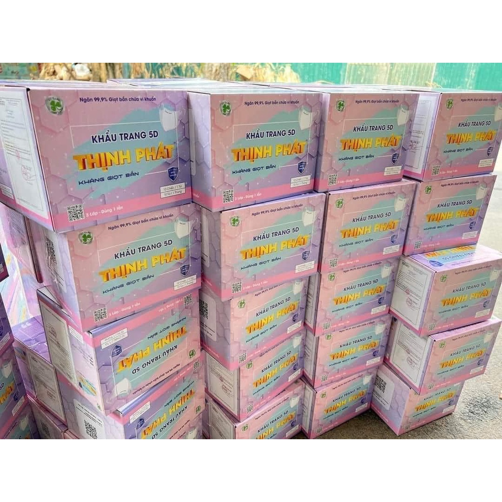 [ 100 CHIẾC ] 1 THÙNG KHẨU TRANG 5D THỊNH PHÁT KHÁNG KHUẨN