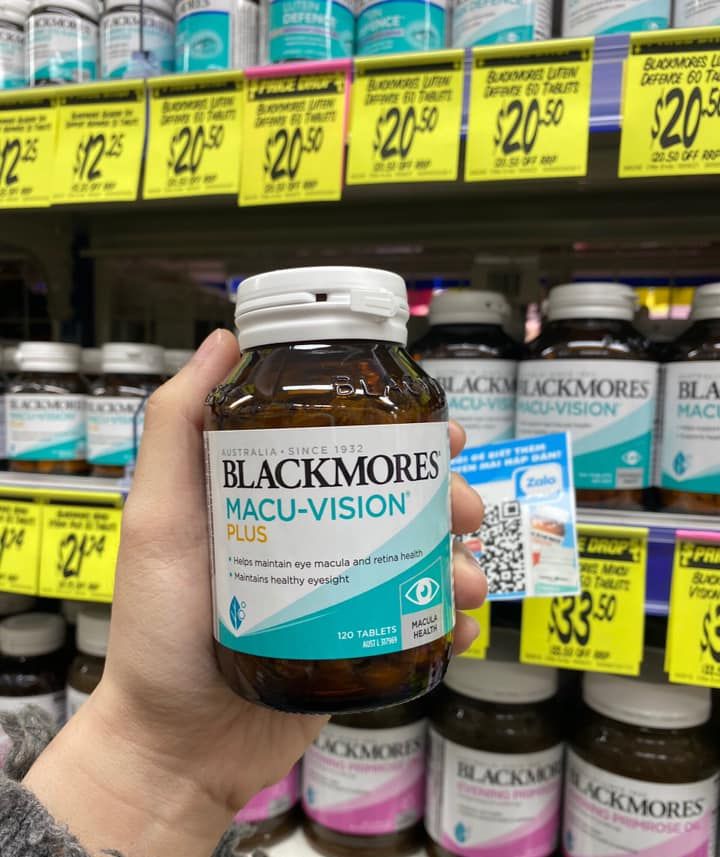 Bổ mắt Blackmores Macu Vision Plus dòng cao cấp 120 Tablets