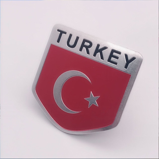 Automobile Motorcycle Exterior Accessories Turkey Turkish National Flag Aluminum Alloy Car Stickers