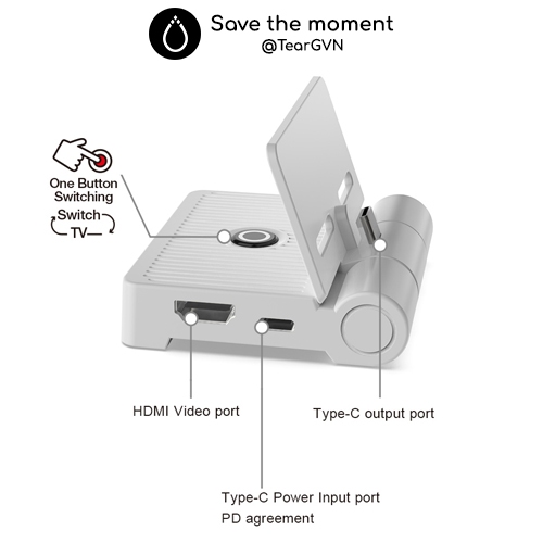 Dock mini xuất hình HDMI DOBE cho Nintend Switch Oled / Switch V1,2 / Android Phone