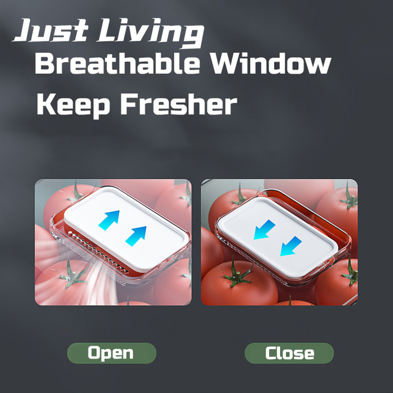 JustLiving Hộp Sắp Xếp Tủ Lạnh Ngăn Kéo Có Thể Xếp Chồng Hộp Đựng Thực Phẩm Trong Tủ Lạnh Thú Cưng Hộp Đựng Tủ Đông Giữ Tươi Tủ Lạnh Hộp Đựng Thực Phẩm Nhà Bếp