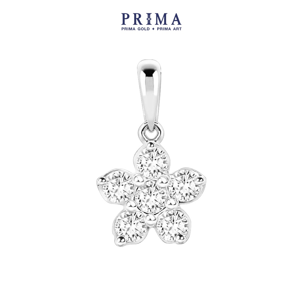 Prima mặt dây chuyền kim cương - vàng 18k - hoa tuyết - bst impression - 105p0834
