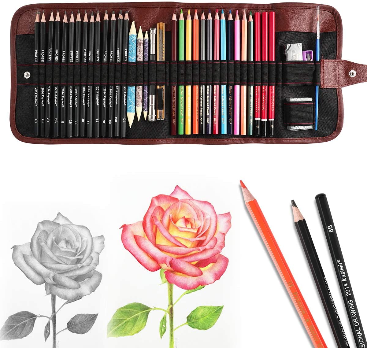 Sketch Painting Art Supplies Set,39 Drawing Pencils Watercolor Pencils  Sketching Tools Kit with Graphite Pencils, Charcoal Pencils, Watercolor  Pencils,Paper Erasable Pen, Great Gift
