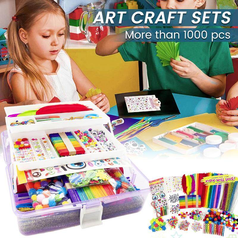 1000 Pieces Giftable Craft Box DIY Craft Art Supply Set Kids