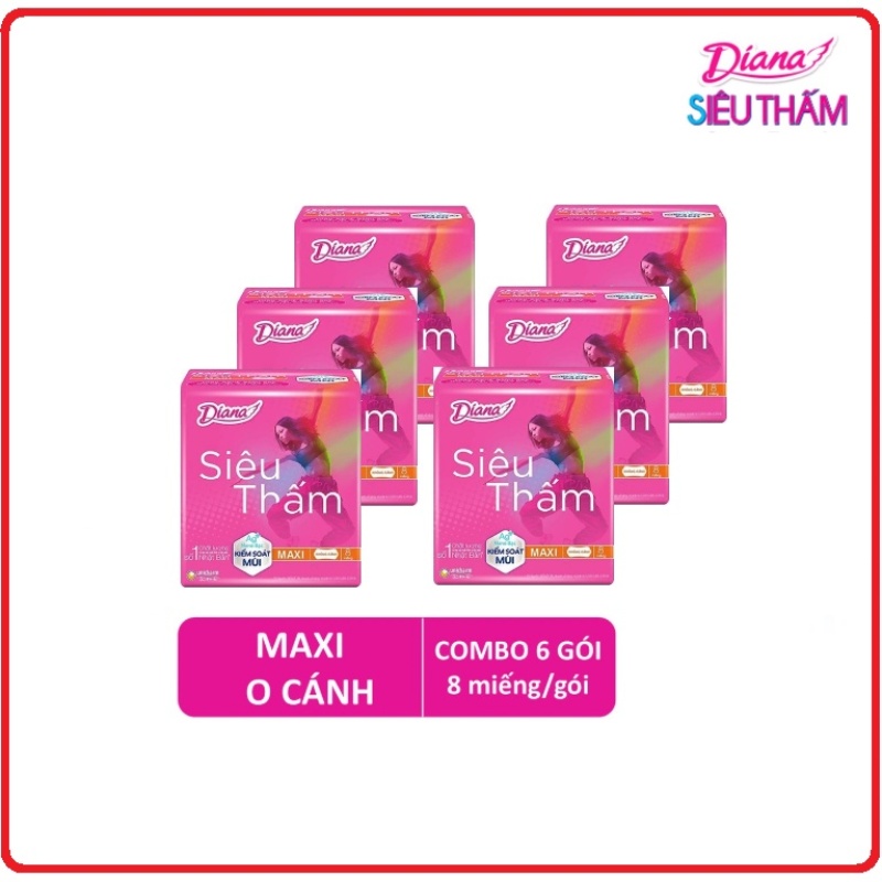 Combo 6 gói băng vệ sinh diana Maxi không cánh