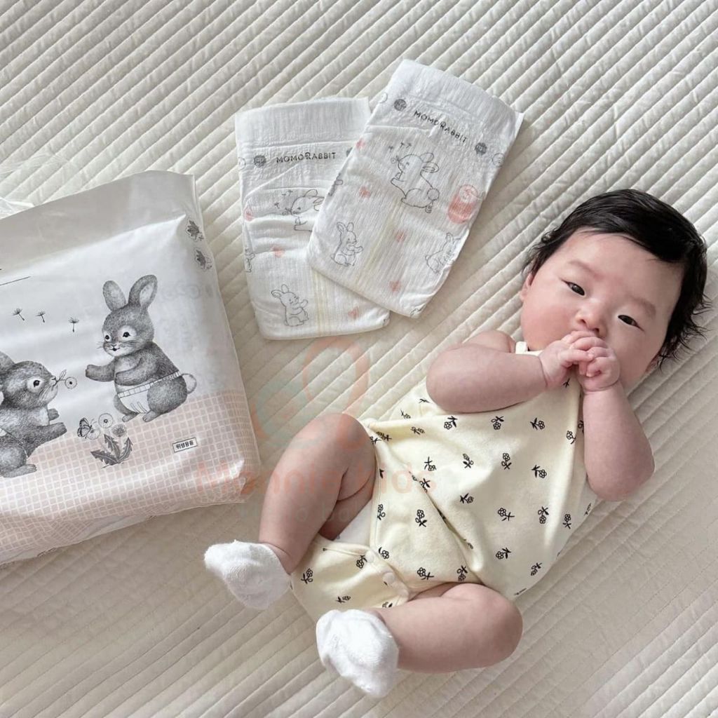 Tã dán Momo Rabbit, miếng bỉm siêu mềm mỏng đủ size cho bé - ĐK3835