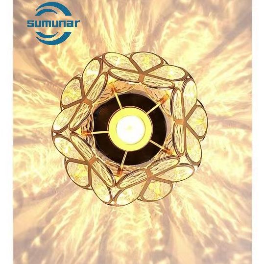 Đèn trần pha lê LED 20cm 9w Làm mờ ba màu