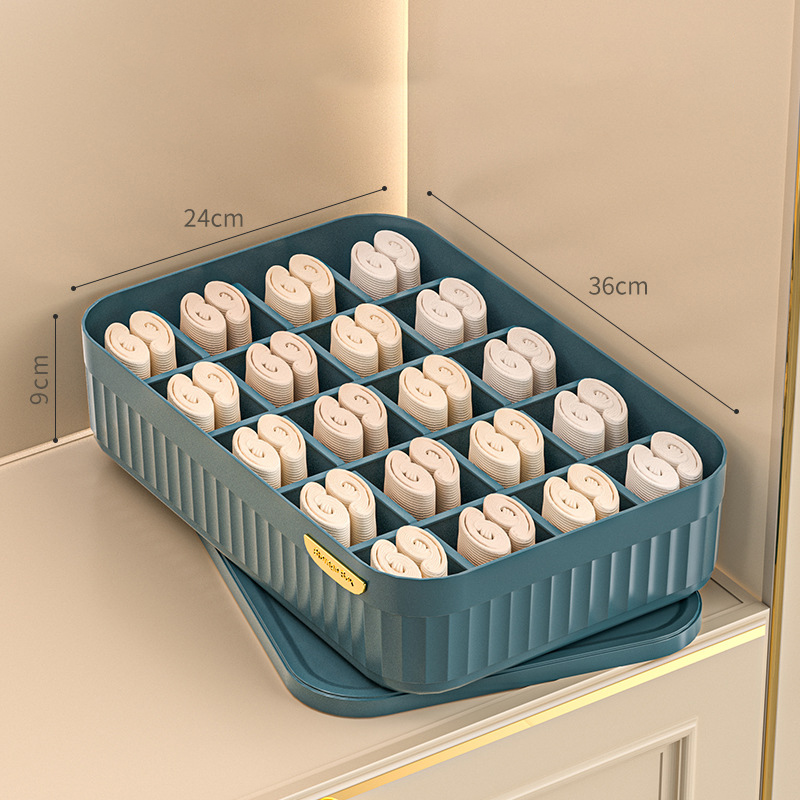 Storage box Compartment style storage box Dustproof box Underwear finishing box Large capacity storage box Sundries storage basket with cover Drawer storage box multifunctional drawer glove box