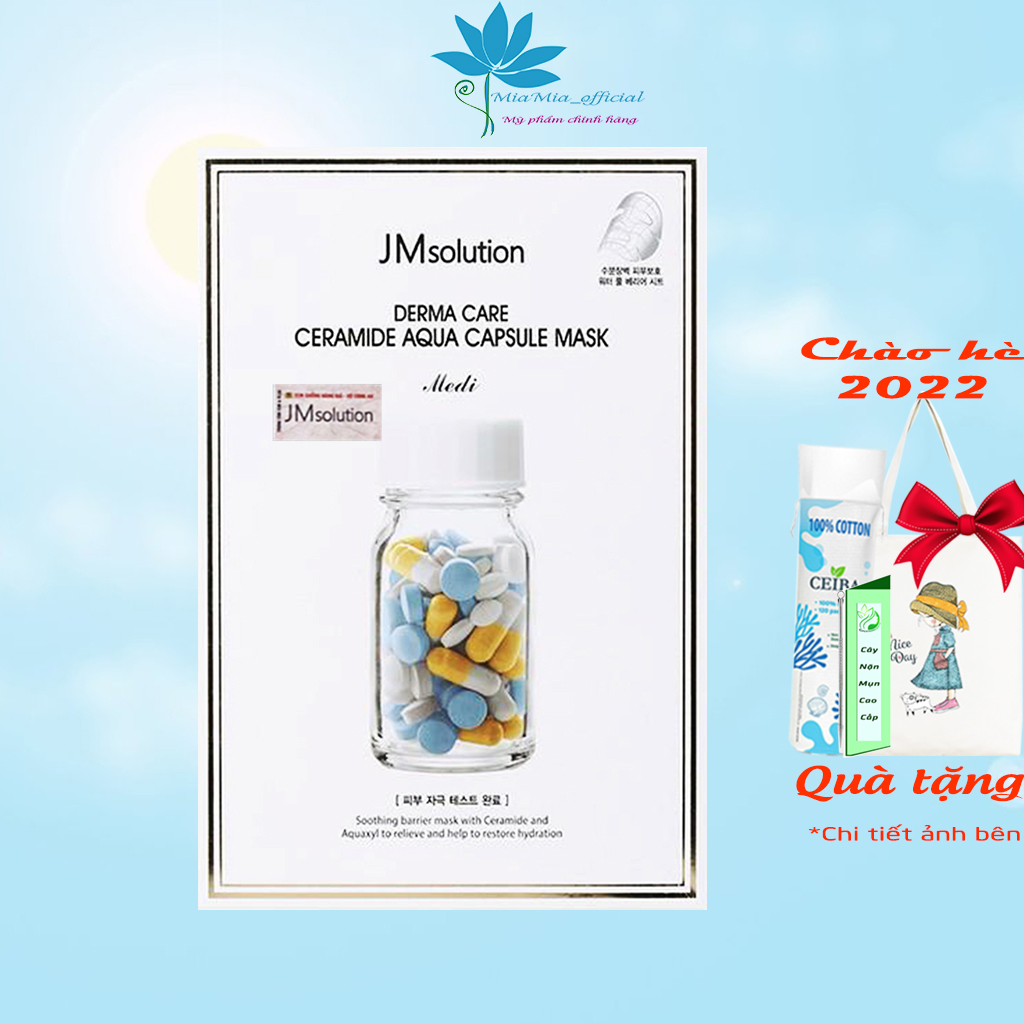 Jmsolution mặt nạ ceramide aqua dưỡng ẩm sâu phục hồi da jmsolution derma care ceramide aqua capsule mask clear 30ml