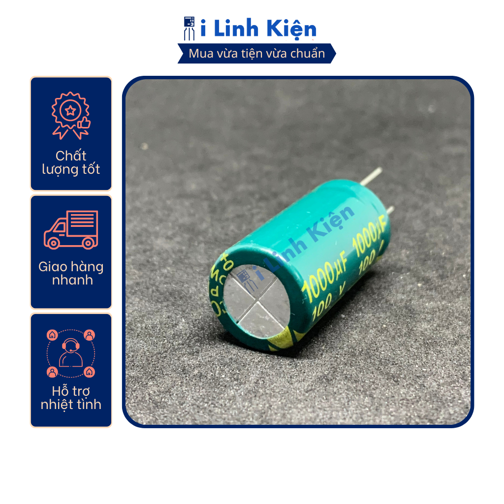 Tụ hoá 1000UF 100V JCON Combo 10 con chất lượng tốt.
