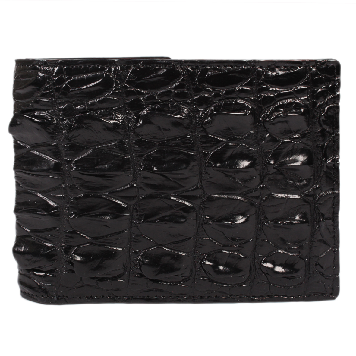 Men's black crocodile leather wallet