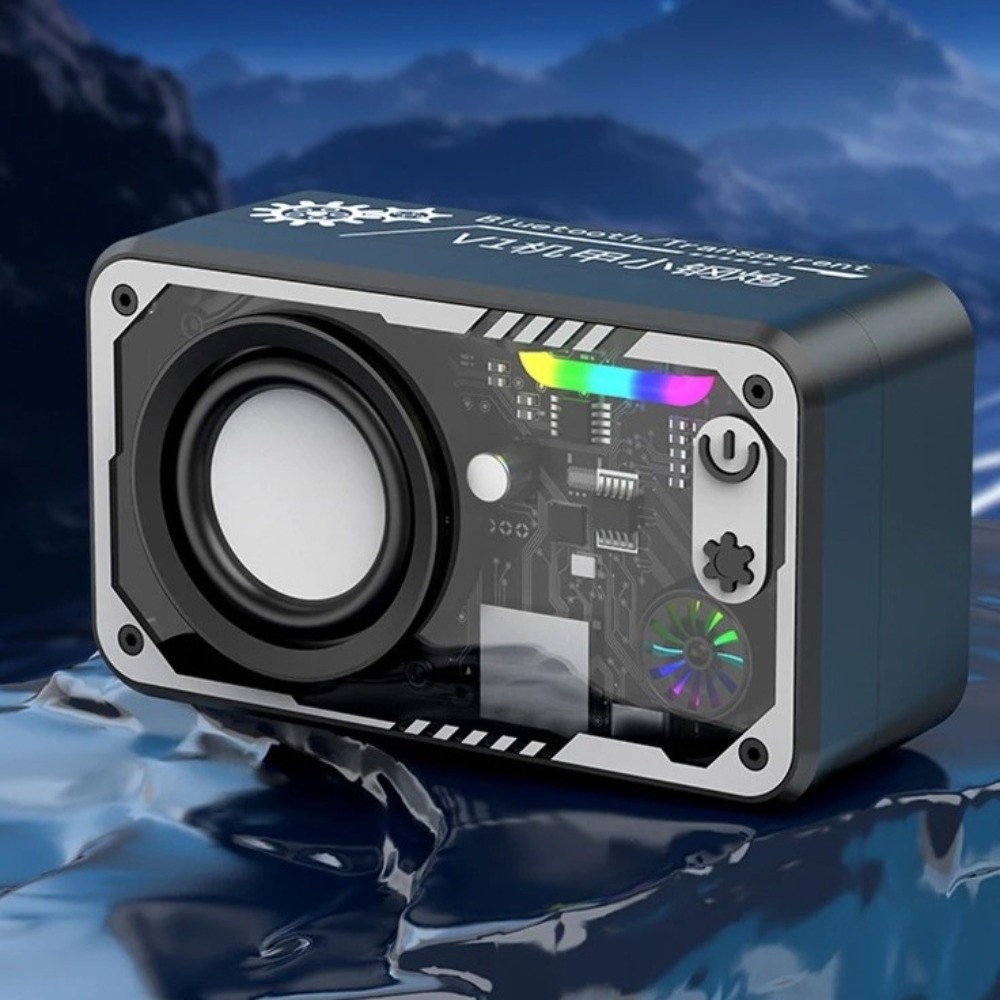 Bass Boost RGB Light Transparent Mecha Speaker Colorful LED Lighting ...