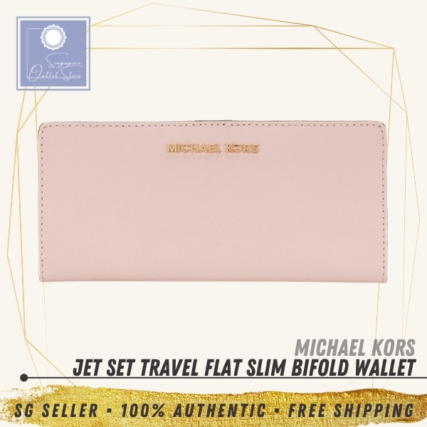 SG SELLER] Michael Kors MK Womens Jet Set Travel Medium Flat Slim Bifold  Leather Wallet (Multi Colors Available) | Lazada Singapore