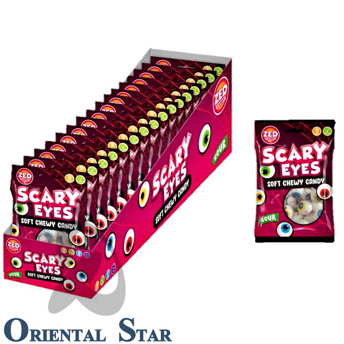Kẹo dẻo con mắt kẹo hoa quả Scary Eyes