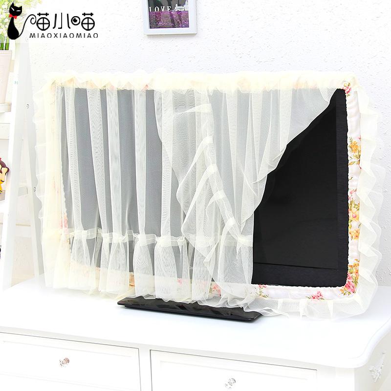 Vỏ Bọc 43 Inch Tinh Thể Lỏng Bộ Ti Vi Tùy Máy Bọc Chống Bụi Mỏng Sắc Xanh Thiên Nhiên Bao Gồm Bụi Rèm Diềm Hoa Trang Trí Vòng Tròn