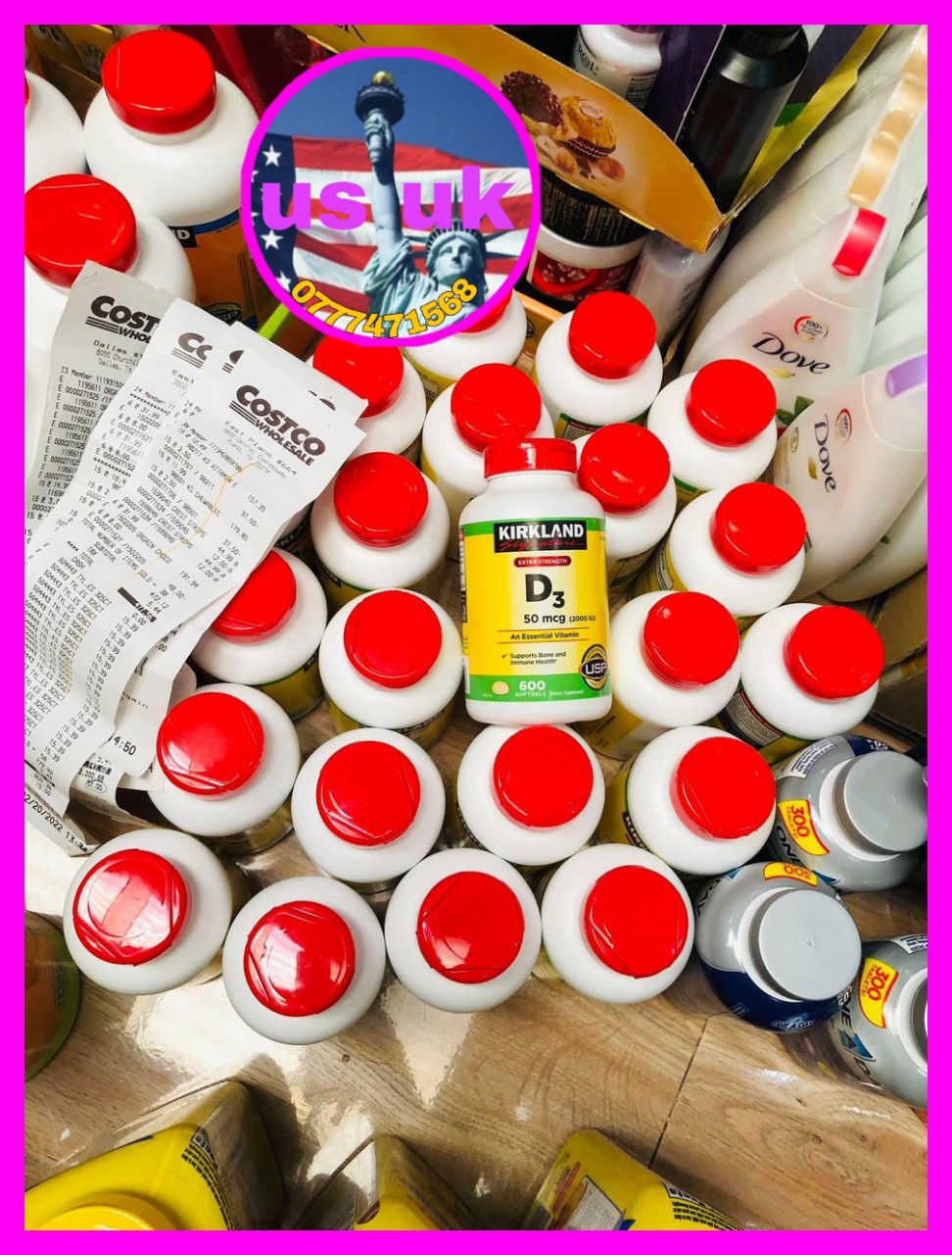 Viên uống bổ sung Vitamin D3 2000iu Kirkland Mỹ - Date mới