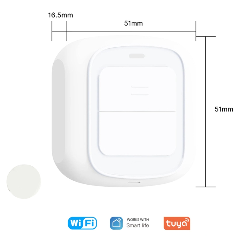 Tuya WiFi Button Scene Switch Wireless Smart Light Wall Switch Low Power Consumption No Wiring for One Tap to Run Durable Easy Install