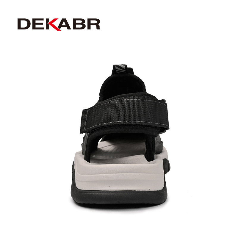 DEKABR 2024 New Casual Sandals Shoes For Men Summer Breathable Mesh With Genuine Hide Non-Slip Beach Sandals Men. 