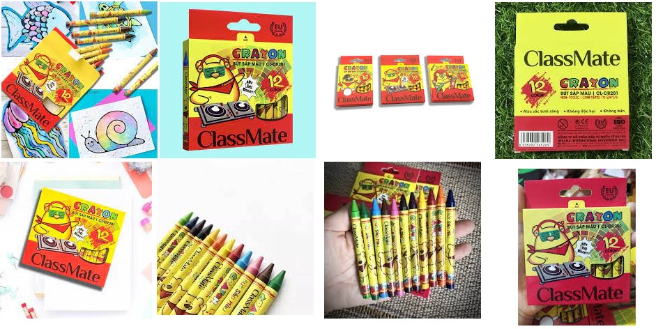 Bút Sáp Màu Classmate CR-201 Crayon 12 Màu
