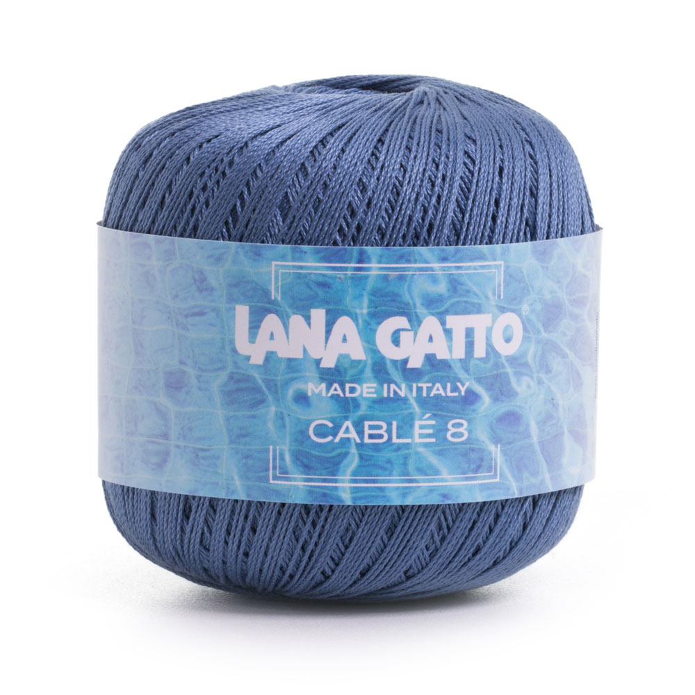 Cuộn len sợi cotton bóng siêu mềm mượt và mát Lana Gatto Cable 8