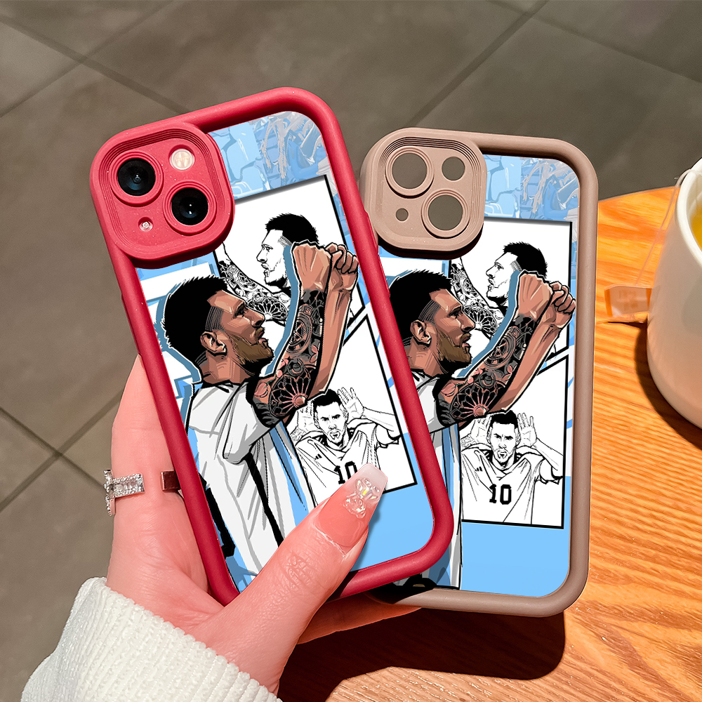ZCSIBORUI for OPPO Reno 4 Pro 5G Back Cover Football Player Lionel Messi Pattern Soft Camera Protection Rubber Square Ladder Phone Case. 